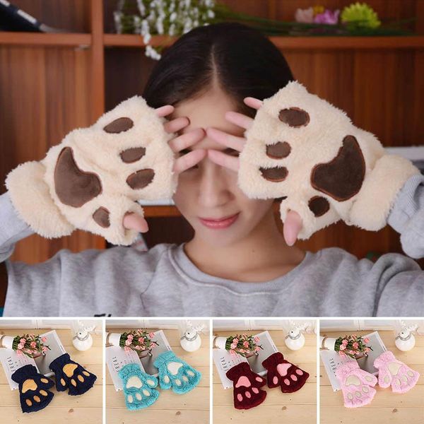 five fingers gloves q winter warm cute cat claw plush mittens soft lovely women half finger bear fingerless glove, Blue;gray
five fingers gloves q winter warm cute cat claw plush mittens soft lovely women half finger bear fingerless glove, Blue;gray