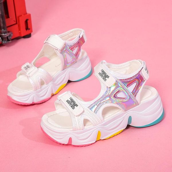 platform sandals female summer 2021 women thick bottom rainbow sole hook loop shoe wedge with open toe shoes dress, Black
platform sandals female summer 2021 women thick bottom rainbow sole hook loop shoe wedge with open toe shoes dress, Black