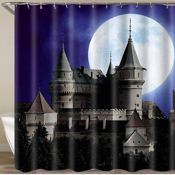 shower curtain,full moon night ghost castle,polyester fabric waterproof bath curtains hooks included - 72 x 72 inches
shower curtain,full moon night ghost castle,polyester fabric waterproof bath curtains hooks included - 72 x 72 inches