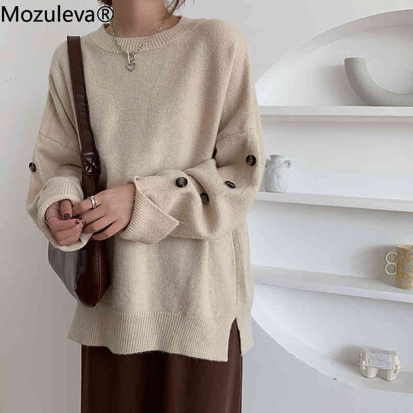 vintage loose thicken warm pullover sweater for women autumn winter o-neck full sleeve side split knitted jumpers 210427, White;black
vintage loose thicken warm pullover sweater for women autumn winter o-neck full sleeve side split knitted jumpers 210427, White;black