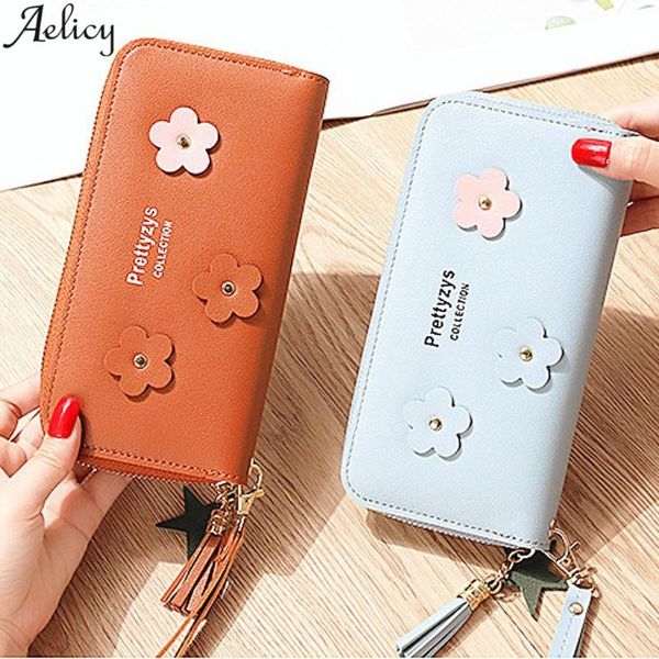 wallets aelicy ladies trend solid color long leather retro style card bag wallet girl flower design, Red;black
wallets aelicy ladies trend solid color long leather retro style card bag wallet girl flower design, Red;black