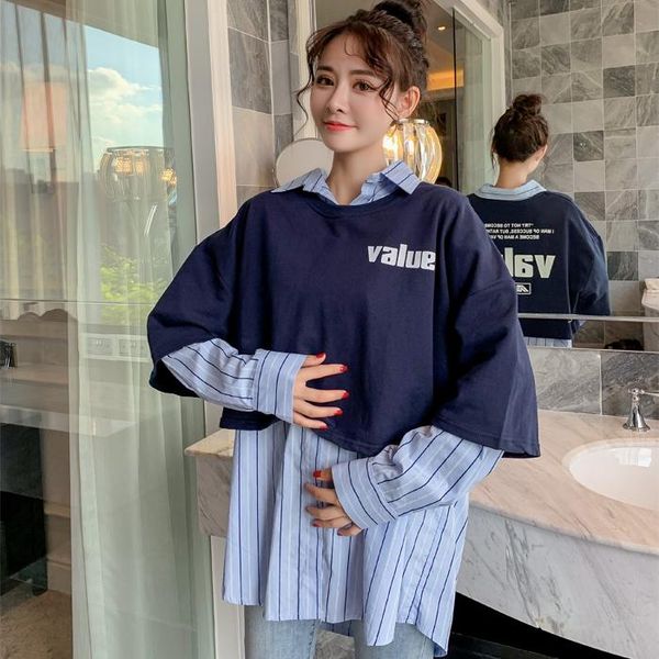 maternity & tees lactation clothes spring 2021 stripe long-sleeved shirt short sweater two-piece, White
maternity & tees lactation clothes spring 2021 stripe long-sleeved shirt short sweater two-piece, White