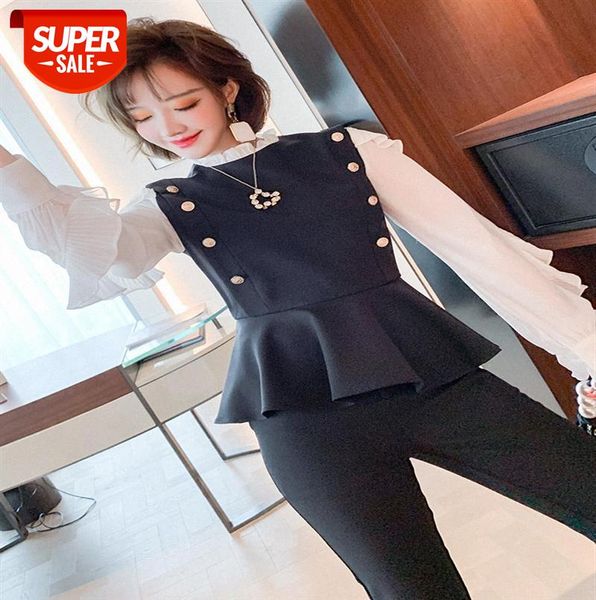 miuco fake two-piece ruffled double-breasted stand-up collar + slim nine-point pants cover women #yp05, Black
miuco fake two-piece ruffled double-breasted stand-up collar + slim nine-point pants cover women #yp05, Black