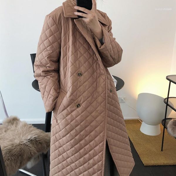 women's down & parkas winter korean version of the simple three-dimensional quilted cotton suit collar rhombus loose long female coat1, Black
women's down & parkas winter korean version of the simple three-dimensional quilted cotton suit collar rhombus loose long female coat1, Black