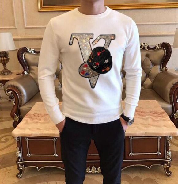 casual solid color black white sweater cardigan man style rhinestone 2022 new designer sweater a16, White;black
casual solid color black white sweater cardigan man style rhinestone 2022 new designer sweater a16, White;black