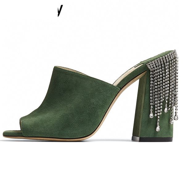 sandals rhinestone fringe chunky high heels slippers women real suede peep toe sandals flipflops summer candy color party dress sh, Black
sandals rhinestone fringe chunky high heels slippers women real suede peep toe sandals flipflops summer candy color party dress sh, Black