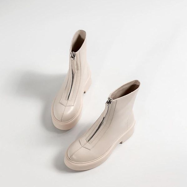 boots 2021 winter black white front zip ankle round toe thick bottom women's shoes genuine leather all-match platform
boots 2021 winter black white front zip ankle round toe thick bottom women's shoes genuine leather all-match platform