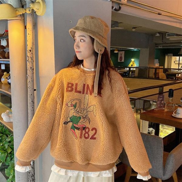 autumn winter cartoon lamb hair female thick sweatshirt casual pocket large size o neck long sleeve women sweatshirts women's hoo hoodi, Black
autumn winter cartoon lamb hair female thick sweatshirt casual pocket large size o neck long sleeve women sweatshirts women's hoo hoodi, Black