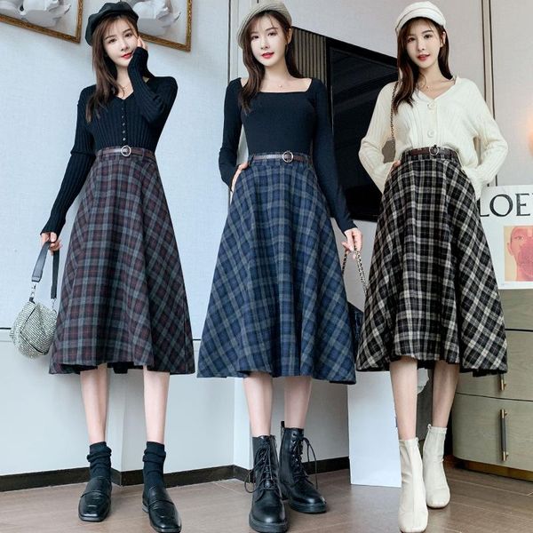 clothing sets 2021 japanese vintage wool plaid skirt women high waist long s-xl autumn winter harajuku female elegant send belt, White
clothing sets 2021 japanese vintage wool plaid skirt women high waist long s-xl autumn winter harajuku female elegant send belt, White
