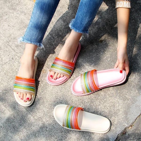 slippers 2021 summer rainbow women cute fruit jelly color open toe outdoor beach pink slides sandals 36-40, Black
slippers 2021 summer rainbow women cute fruit jelly color open toe outdoor beach pink slides sandals 36-40, Black