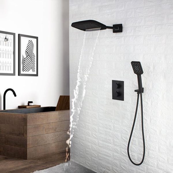 rainfall waterfall shower head wall mounted brass faucet complete set bathroom thermostatic sets
rainfall waterfall shower head wall mounted brass faucet complete set bathroom thermostatic sets