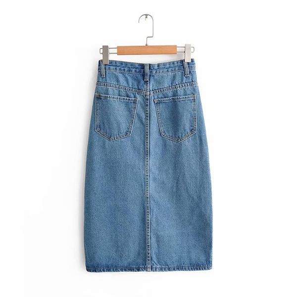 aachoae denim women fashion split mid calf length skirts vintage pocket blue saia ladies high waist midi skirt 210323, Black
aachoae denim women fashion split mid calf length skirts vintage pocket blue saia ladies high waist midi skirt 210323, Black