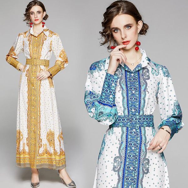 casual dresses spring summer fall runway vintage floral print collar belt lantern sleeve women ladies party a-line maxi shirt dress, Black;gray
casual dresses spring summer fall runway vintage floral print collar belt lantern sleeve women ladies party a-line maxi shirt dress, Black;gray
