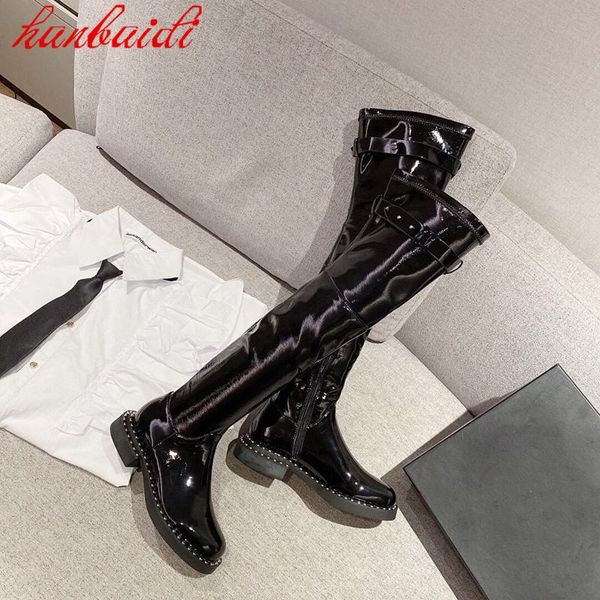 boots spring autumn women shoes rivet shiny patent leather high over the knee long tube thin small, Black
boots spring autumn women shoes rivet shiny patent leather high over the knee long tube thin small, Black