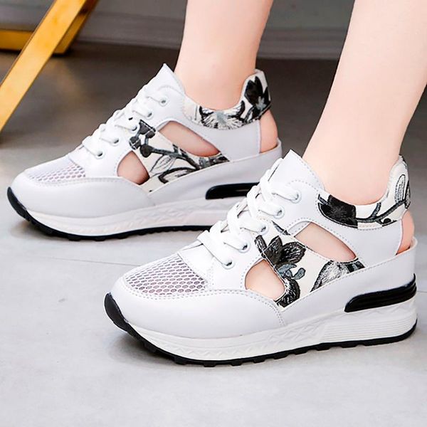 shoes female women's fashion casual sports breathable high-heeled dress, Black 
shoes female women's fashion casual sports breathable high-heeled dress, Black