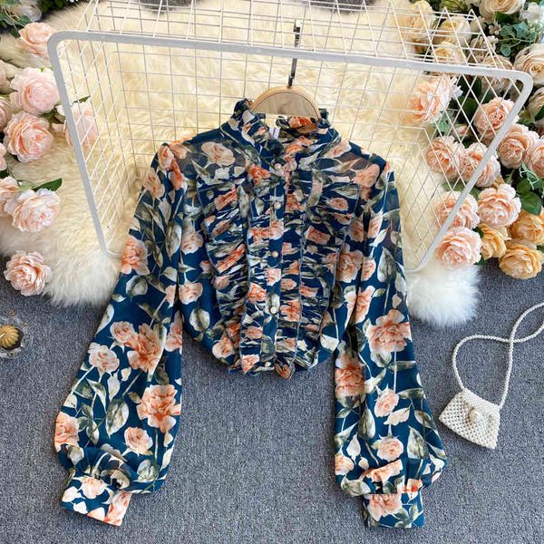 blouses french floral blouse women spring o neck sleeve loose ruffle chiffon boho print streetwear blouses, White
blouses french floral blouse women spring o neck sleeve loose ruffle chiffon boho print streetwear blouses, White