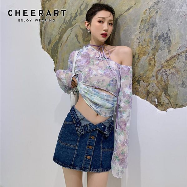 women's blouses & shirts cheerart one shoulder floral long sleeve blouse spring summer 2021 women fashion hollow out designer asymmetri, White
women's blouses & shirts cheerart one shoulder floral long sleeve blouse spring summer 2021 women fashion hollow out designer asymmetri, White