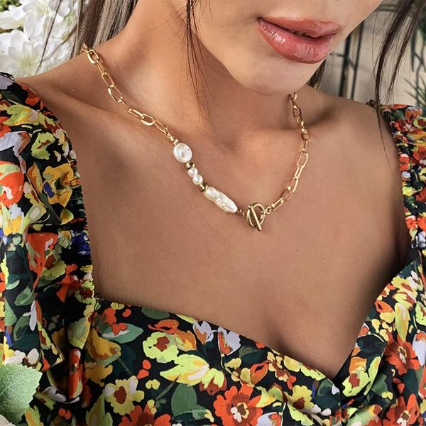 minimalist baroque irregular pearls toggle clasp necklaces for women couple female jewelry vintage punk circle necklace pendant, Silver
minimalist baroque irregular pearls toggle clasp necklaces for women couple female jewelry vintage punk circle necklace pendant, Silver