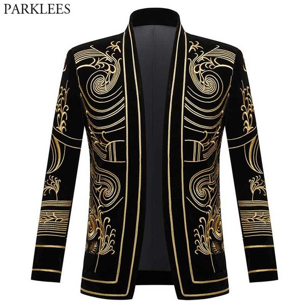men's suits & blazers luxury baroque gold floral embroidery blazer jacket men shawl lapel velvet cardigan wedding party prom costume ho, White;black
men's suits & blazers luxury baroque gold floral embroidery blazer jacket men shawl lapel velvet cardigan wedding party prom costume ho, White;black