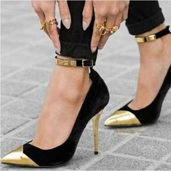 dress shoes original intention women pumps mixed color black gold pointed toe stiletto high heels ankle band elegant female
dress shoes original intention women pumps mixed color black gold pointed toe stiletto high heels ankle band elegant female