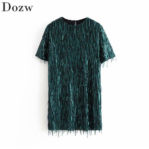 fashion women sequins short sleeve mini dress summer patchwork o neck lady party dresses black green color sundresses ropa mujer 210414, Black;gray
fashion women sequins short sleeve mini dress summer patchwork o neck lady party dresses black green color sundresses ropa mujer 210414, Black;gray