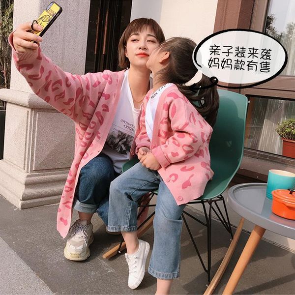 family matching outfits women's leopard print cardigan sweater 2021 girls' knitted jacket parent-child loose wear, Blue
family matching outfits women's leopard print cardigan sweater 2021 girls' knitted jacket parent-child loose wear, Blue