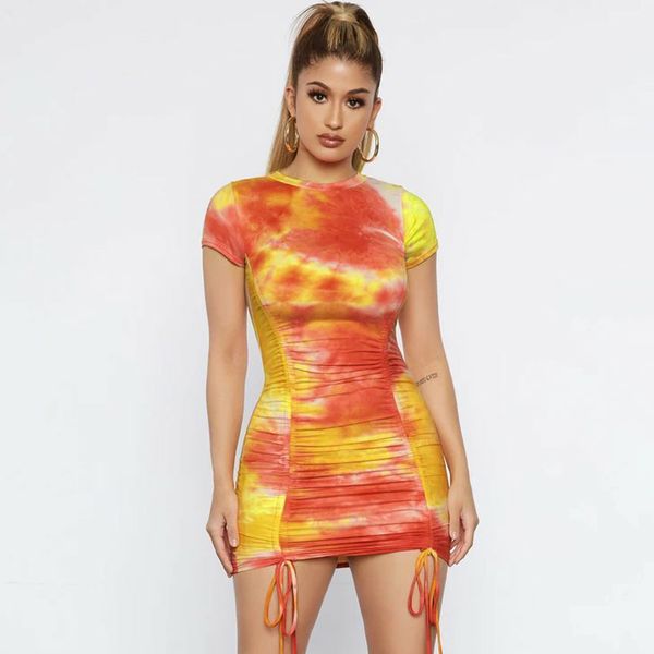 tie dye drawstring ruched women mini tshirt dress bodycon bandage elegant party club summer clothes streetwear, White;black
tie dye drawstring ruched women mini tshirt dress bodycon bandage elegant party club summer clothes streetwear, White;black