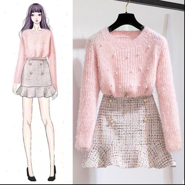 autumn winter two piece womens tracksuits set tracksuit women elegant beading knitted sweater high waist tweed mermaid skirt ladies, Gray
autumn winter two piece womens tracksuits set tracksuit women elegant beading knitted sweater high waist tweed mermaid skirt ladies, Gray