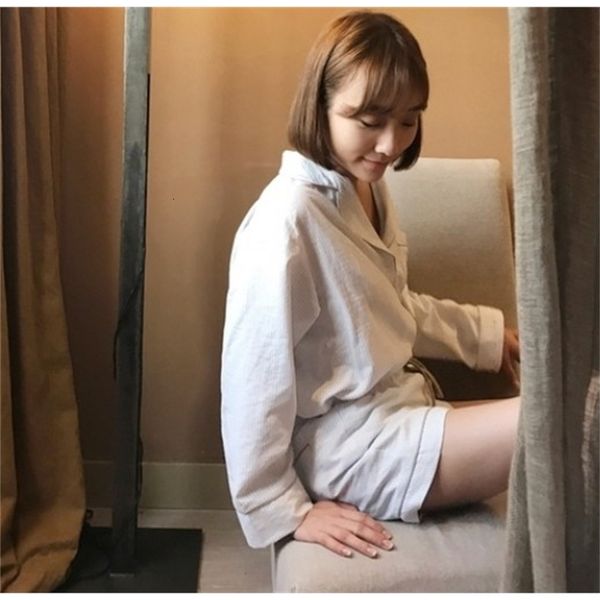 women's sleepwear fashion striped lapel long sleeve shirt + shorts pajamas set women summer sleepwear pyjamas female home suit loose pi, Black;red
women's sleepwear fashion striped lapel long sleeve shirt + shorts pajamas set women summer sleepwear pyjamas female home suit loose pi, Black;red