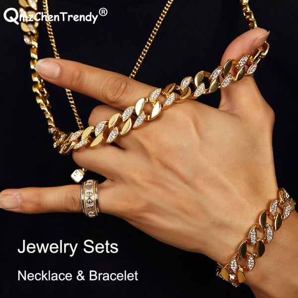 earrings & necklace mens hip hop jewelry sets miami cuban link chain bracelets gold tone bling half rhinestones iced out chains set, Silver
earrings & necklace mens hip hop jewelry sets miami cuban link chain bracelets gold tone bling half rhinestones iced out chains set, Silver