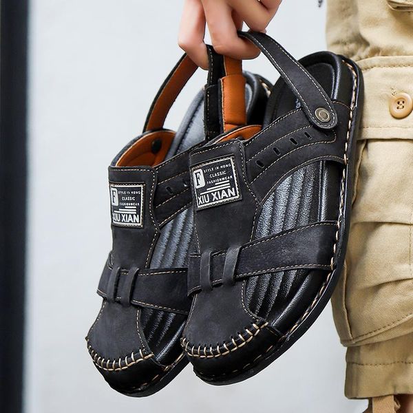 sandals 2021 summer genuine leather men casual shoes sneakers outdoor beach male rubber sole footwear sandale dropping 45, Black
sandals 2021 summer genuine leather men casual shoes sneakers outdoor beach male rubber sole footwear sandale dropping 45, Black