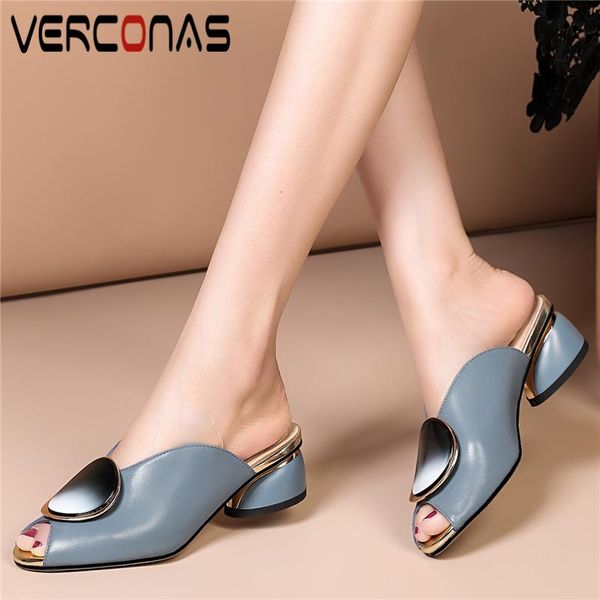 sandals verconas summer peep toe women fashion concise slippers thick heels metal decoration casual genuine leather shoes woman, Black
sandals verconas summer peep toe women fashion concise slippers thick heels metal decoration casual genuine leather shoes woman, Black