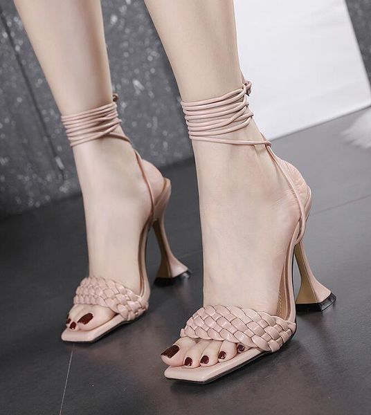 sandals this shoes french women's high-heeled design small thin heel knitting one word, Black
sandals this shoes french women's high-heeled design small thin heel knitting one word, Black