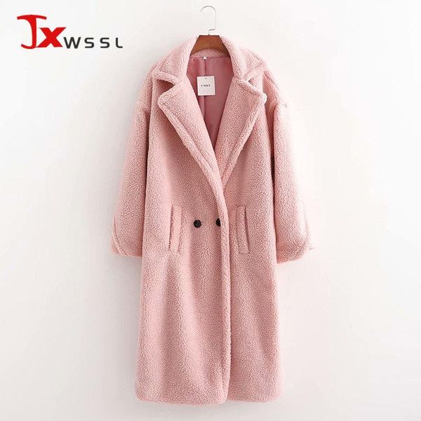 women's fur & faux winter coat women granule lamb wool long jacket fashion ladies street style loose outwear, Black
women's fur & faux winter coat women granule lamb wool long jacket fashion ladies street style loose outwear, Black