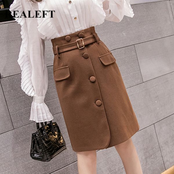 winter wool women's skirts fashionable high waist slim button decoration ol style ladies midi skirt mujer faldas 210428, Black
winter wool women's skirts fashionable high waist slim button decoration ol style ladies midi skirt mujer faldas 210428, Black