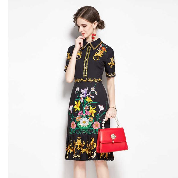 retro print ruffles dress women elegant turn down collar femme chic button high waist dresses vestidos 210529, Black;gray
retro print ruffles dress women elegant turn down collar femme chic button high waist dresses vestidos 210529, Black;gray