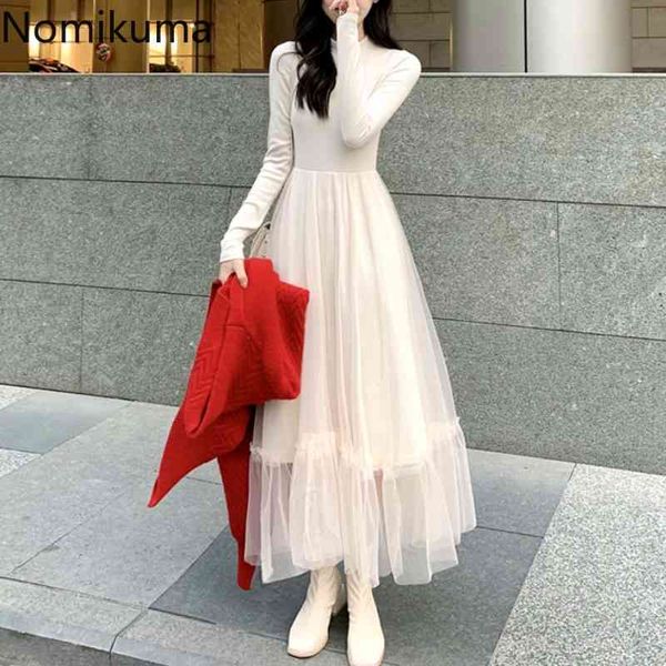 nomikuma elegant gauze patchwork a line dress women slim waist long sleeve mid calf dresses fashion vestidos mujer 3e035 210514, Black;gray
nomikuma elegant gauze patchwork a line dress women slim waist long sleeve mid calf dresses fashion vestidos mujer 3e035 210514, Black;gray