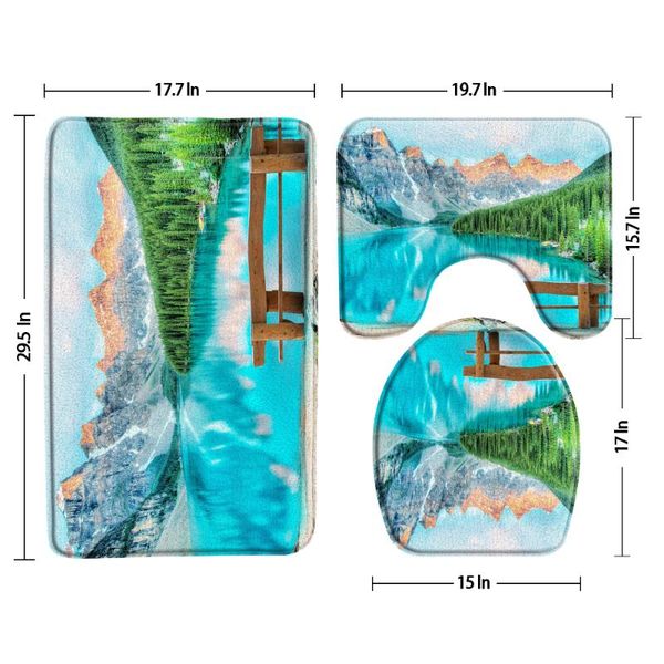 bath mats mountain water lake scenery mat 3pcs set bathroom rug non-slip shower carpet foot doormat toilet cover product
bath mats mountain water lake scenery mat 3pcs set bathroom rug non-slip shower carpet foot doormat toilet cover product