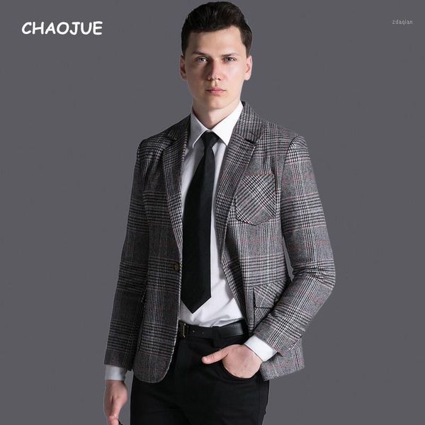 men's suits & blazers chaojue vintage plaid blazer for mens 2021 design england stylish long sleeve coat gentle man business causal, White;black
men's suits & blazers chaojue vintage plaid blazer for mens 2021 design england stylish long sleeve coat gentle man business causal, White;black