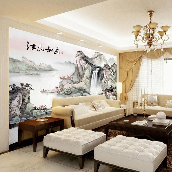 wallpapers customized mural wallpaper large 3d classic chinese style ink painting mountain water behind tv sofa as background in living
wallpapers customized mural wallpaper large 3d classic chinese style ink painting mountain water behind tv sofa as background in living