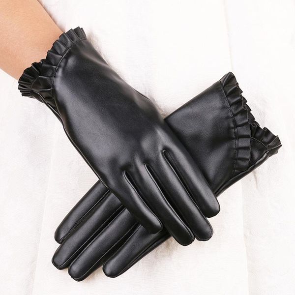 five fingers gloves women' pu leather full finger lace windproof thermal warm winter mittens handschuhe s2326, Blue;gray
five fingers gloves women' pu leather full finger lace windproof thermal warm winter mittens handschuhe s2326, Blue;gray