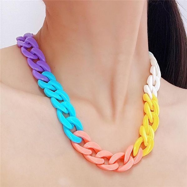 chains macaron color beach style acrylic hiphop curb cuban linkchokers vintage charm exaggerated jewelry necklace for men and women, Silver
chains macaron color beach style acrylic hiphop curb cuban linkchokers vintage charm exaggerated jewelry necklace for men and women, Silver