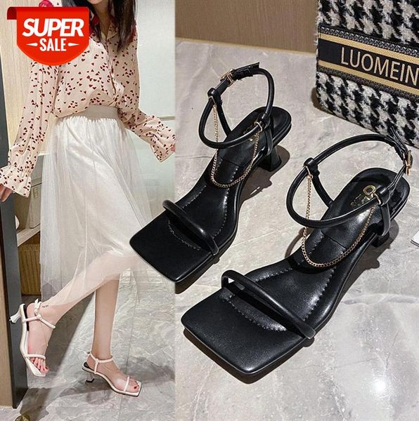 sandals female buckle stiletto chain square toe retro net celebrity ins temperament mid-heel women's shoes #j89y, Black
sandals female buckle stiletto chain square toe retro net celebrity ins temperament mid-heel women's shoes #j89y, Black