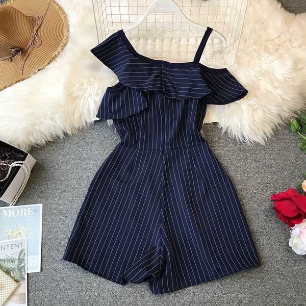 women's jumpsuits & rompers boho striped print ruffles off shoulder short jumpsuit slim spaghetti strap women summer casual playsuit be, Black;white
women's jumpsuits & rompers boho striped print ruffles off shoulder short jumpsuit slim spaghetti strap women summer casual playsuit be, Black;white
