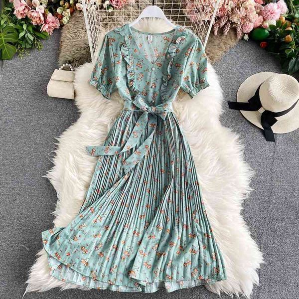 two piece dress summer elegant sweet long v-neck pleated dress womens short sleeve vintage a-line print ruffles mid-calf vestidos, White
two piece dress summer elegant sweet long v-neck pleated dress womens short sleeve vintage a-line print ruffles mid-calf vestidos, White