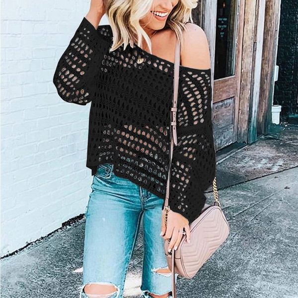 T-shirt T-shirt 2021 summer new smock short solid Pullover hollow out long sleeve sunscreen V-neck knitted top for women, White
T-shirt T-shirt 2021 summer new smock short solid Pullover hollow out long sleeve sunscreen V-neck knitted top for women, White