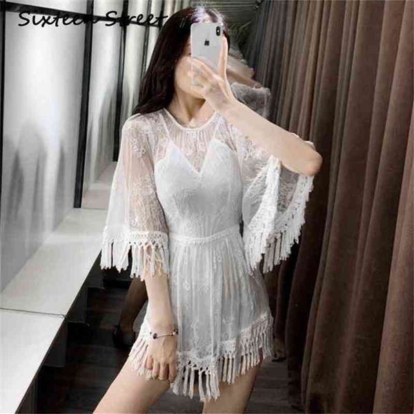 white solid lace dress woman summer beach tassel casual mini female runway fashion round neck bodycon 210603, Black;gray
white solid lace dress woman summer beach tassel casual mini female runway fashion round neck bodycon 210603, Black;gray