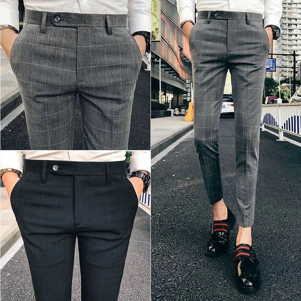 men's 9-point pants men's korean version fashion slim fit youth business small foot casual pants versatile plaid 9-point pants tro, Black
men's 9-point pants men's korean version fashion slim fit youth business small foot casual pants versatile plaid 9-point pants tro, Black