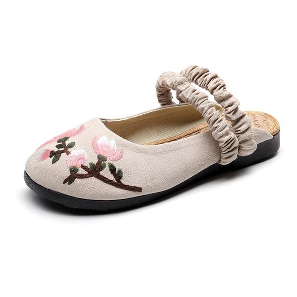 slippers retro flower embroidered handmade ladies cotton linen mules shoes with elastic strap summer women comfortable slides, Black
slippers retro flower embroidered handmade ladies cotton linen mules shoes with elastic strap summer women comfortable slides, Black