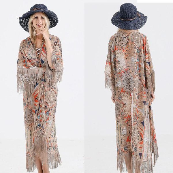 womens summer half sleeve chiffon cardigan boho retro geometric floral printed fringed tassels patchwork bikini cover up ankle women's, White;black
womens summer half sleeve chiffon cardigan boho retro geometric floral printed fringed tassels patchwork bikini cover up ankle women's, White;black